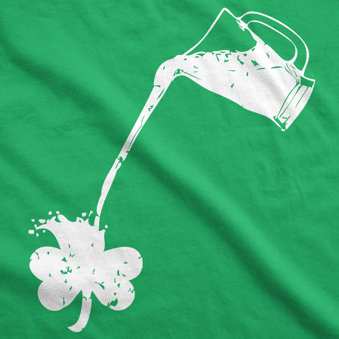 Pouring Shamrock T Shirt Funny Rainbow Drinking St Saint Patricks Day Cool Tee Image 2