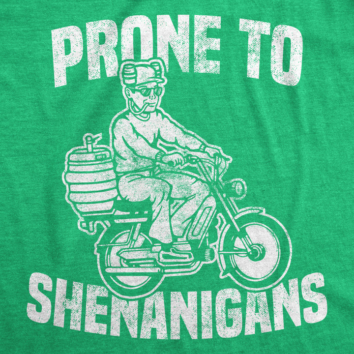 Mens Prone To Shenanigans T shirt Funny St Patricks Day Green Irish Parade Tee Image 2