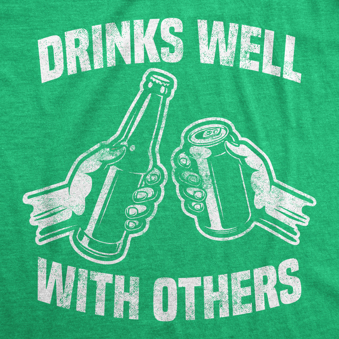 Mens Drinks Well With Others T shirt Cool St Patricks Day Funny Vintage Top Image 2