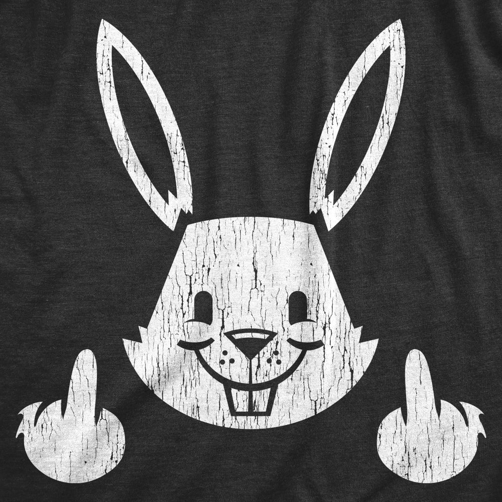 Mens Bunny Giving the Finger T shirt Funny Easter Graphic Cool Novelty Tee Image 2