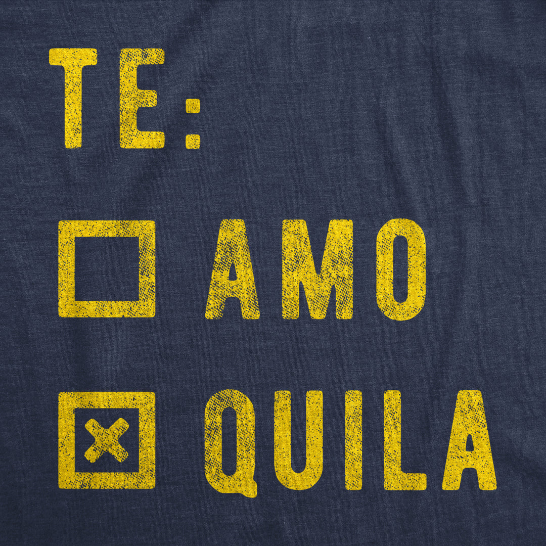 Mens Te amo Tequila Tshirt Funny Taco Tuesday Margarita Graphic Tee Image 2