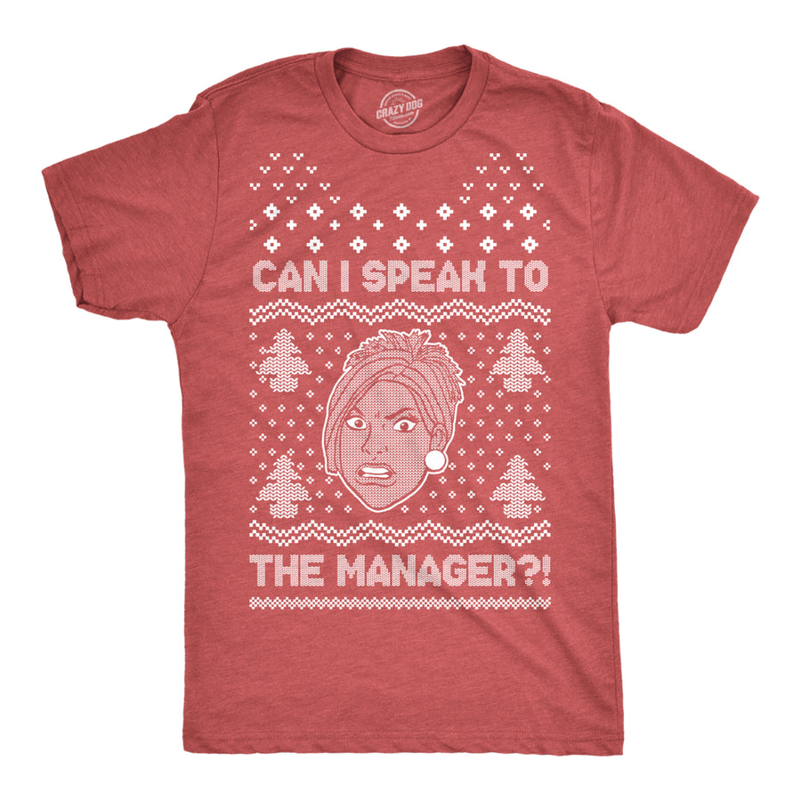 Mens Ugly Karen Sweater Tshirt Funny Can I Speak To The Manager Christmas Party Graphic Tee Image 1