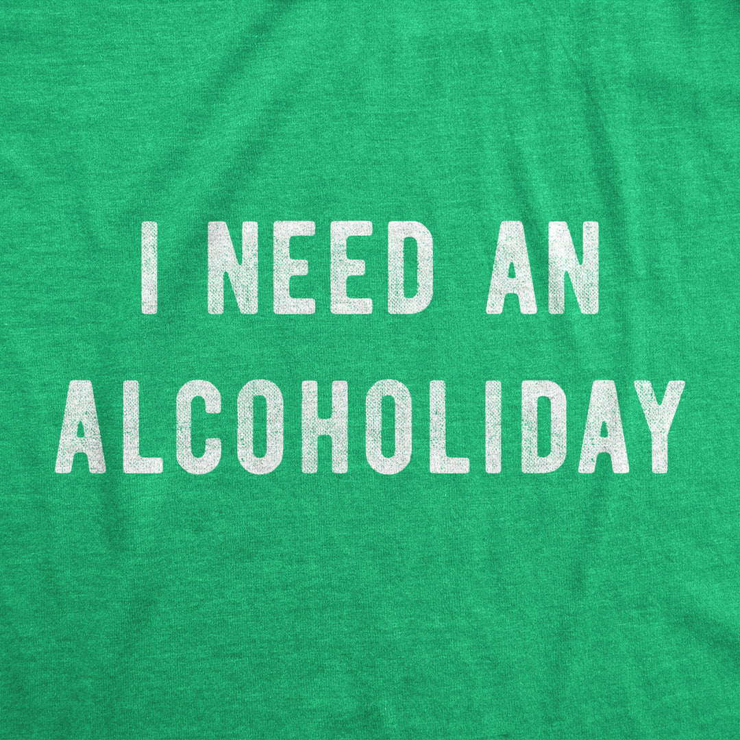 Mens I Need An Alcoholiday Tshirt Funny Festive Christmas Drinking Party Graphic Novelty Tee Image 2