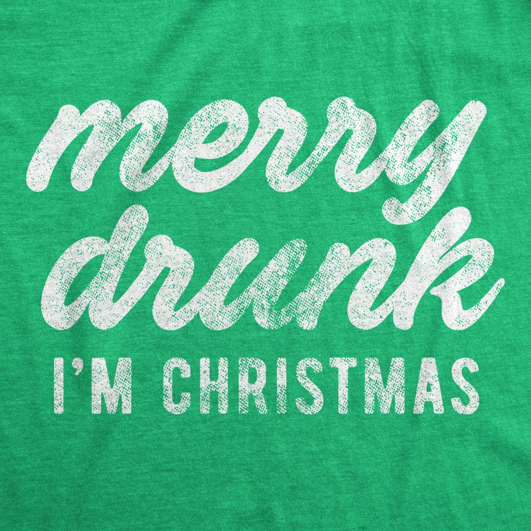 Mens Merry Drunk Im Christmas Tshirt Funny Holiday Season Xmas Graphic Novelty Tee Image 2