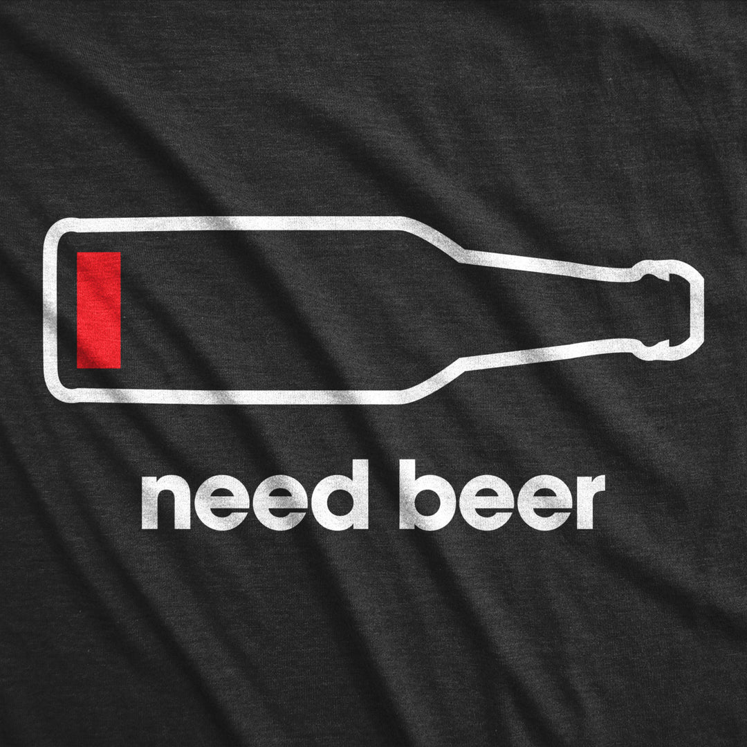 Mens Need Beer T shirt Funny Low Battery Dad Gift Graphic Sarcastic Humor Tee Image 2