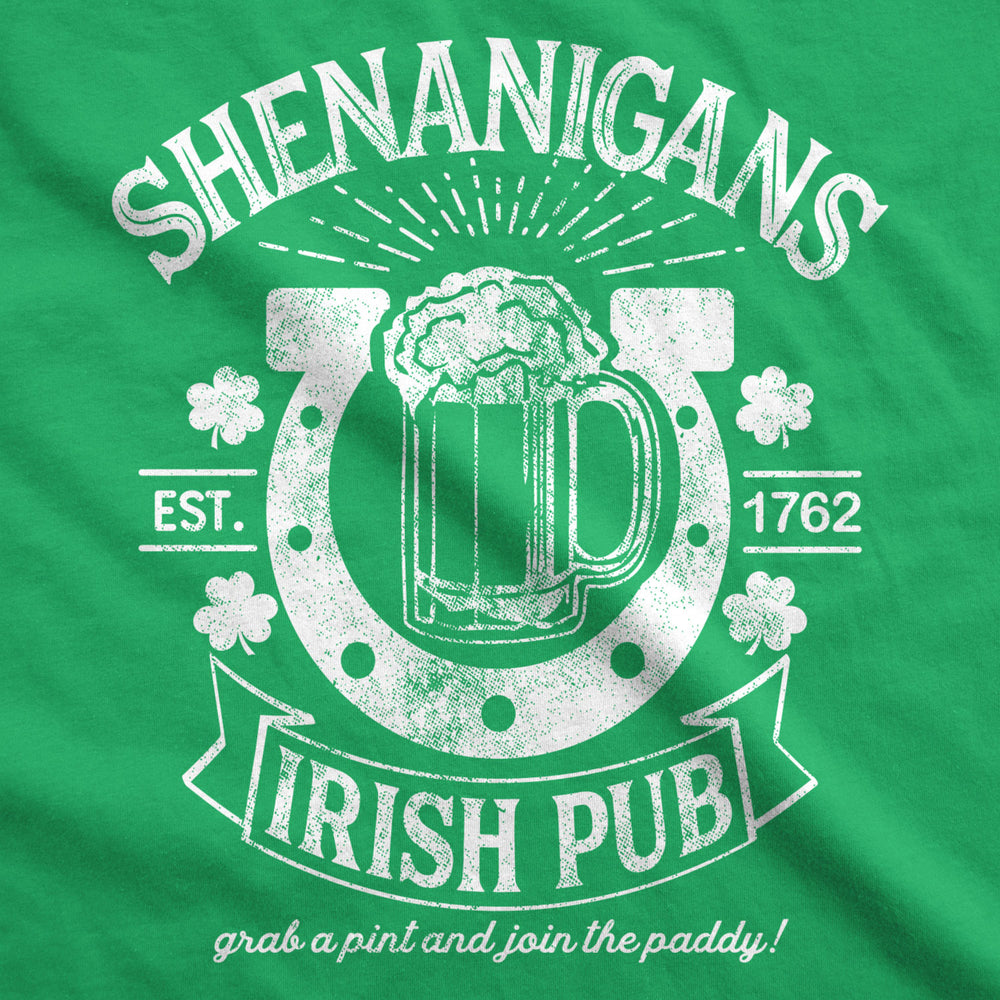 Mens Shenanigans Irish Pub T Shirt Funny Saint Patricks Day St Cool Drinking Tee Image 2