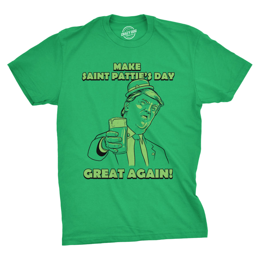 Mens Make Saint Patricks Day Great Again Donald Trump Funny Sarcastic St T Shirt Image 1