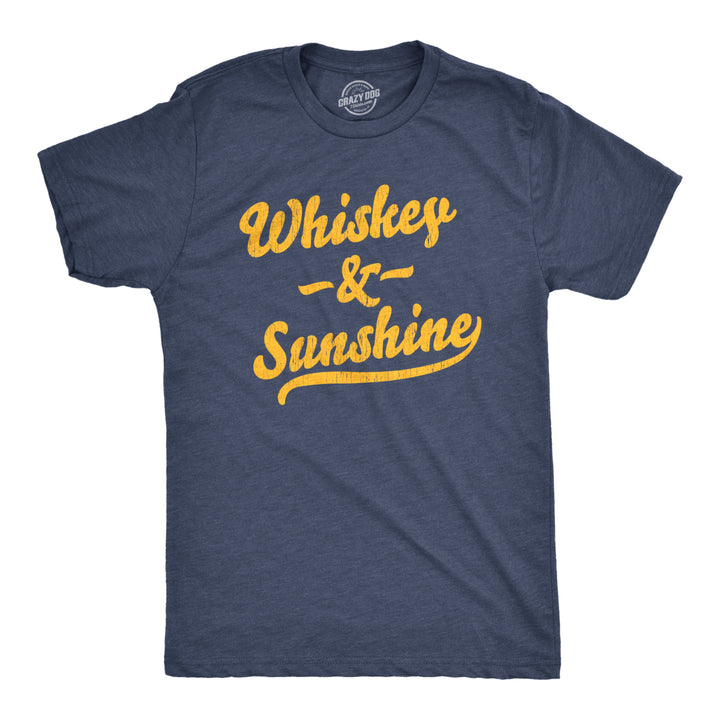 Mens Whiskey And Sunshine Tshirt Funny Summer Drinking Tee Image 1