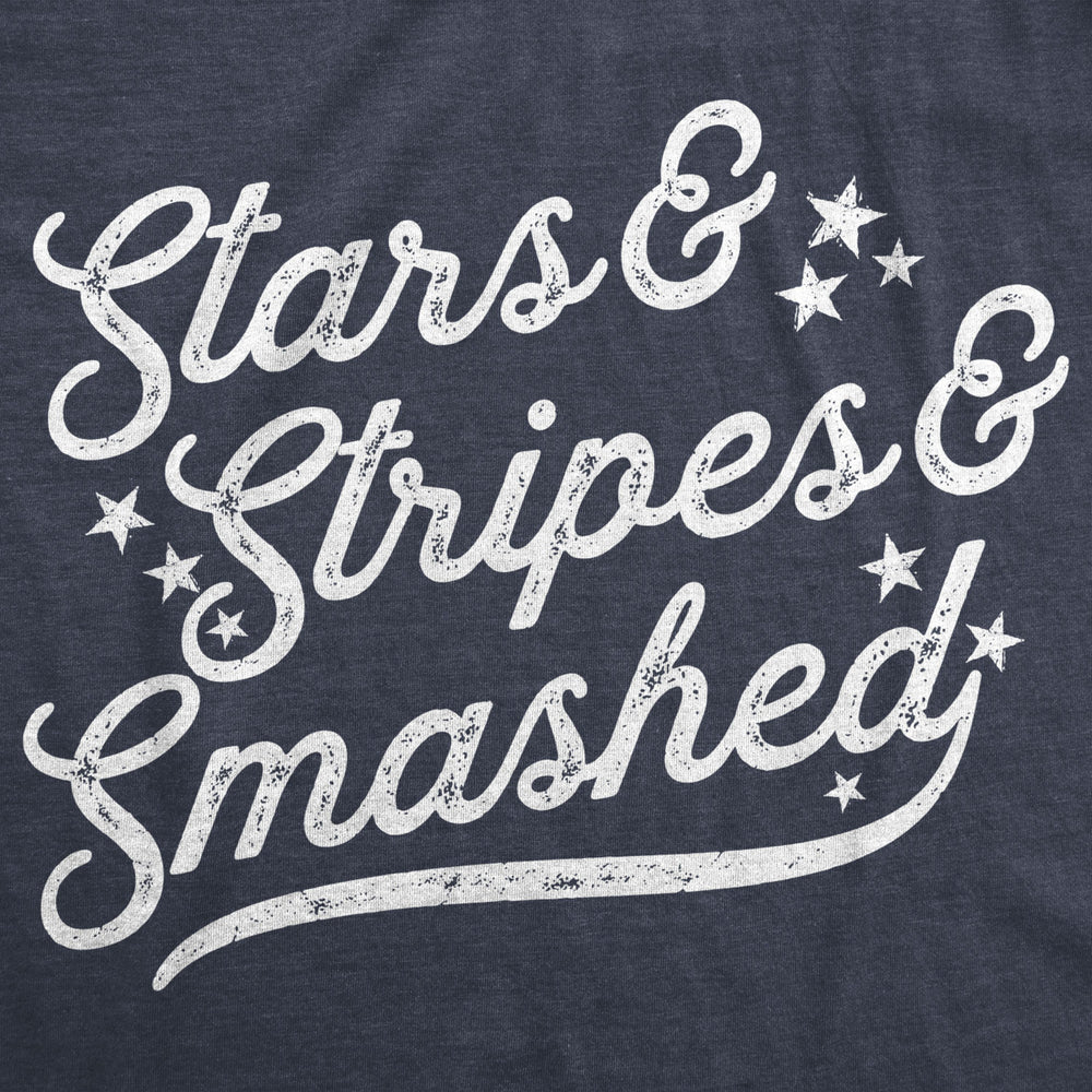 Mens Stars And Stripes And Smashed Tshirt Funny 4th Of July Drinking Tee Image 2