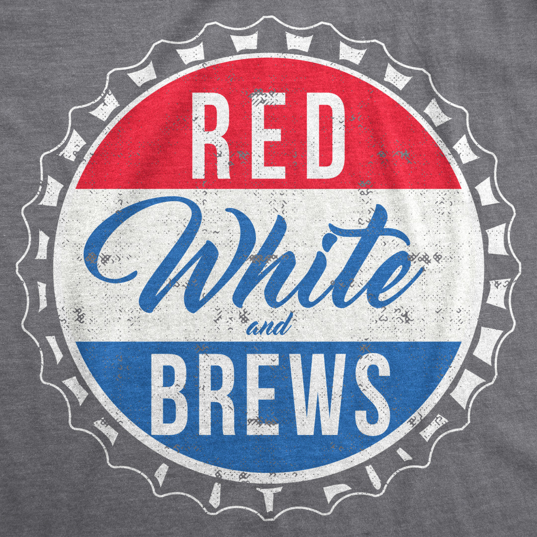 Mens Red White and Brews Funny T shirts Vintage USA Beer Novelty Graphic T shirt Image 2