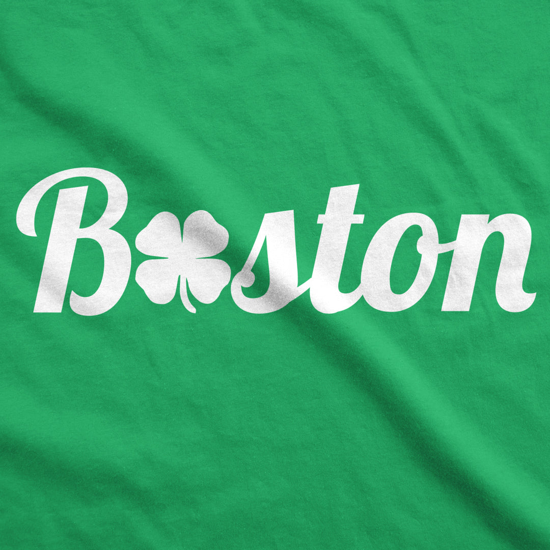 Mens Boston Cool Lucky Clover T Shirt Funny Saint St Patricks Day Tee For Guys Image 2