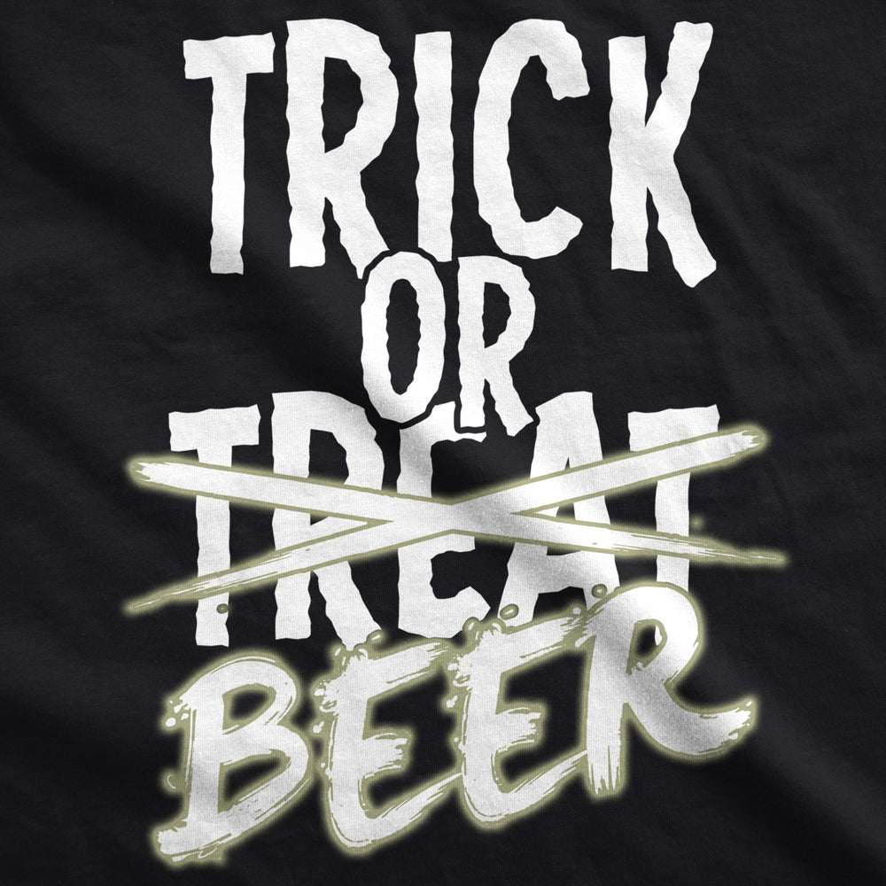 Mens Trick or Beer Glowing Shirt Funny Halloween Tshirt Glow In The Dark Tee Image 2