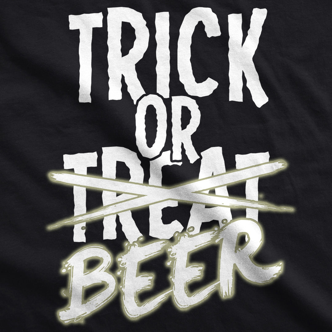 Mens Trick or Beer Glowing Shirt Funny Halloween Tshirt Glow In The Dark Tee Image 2