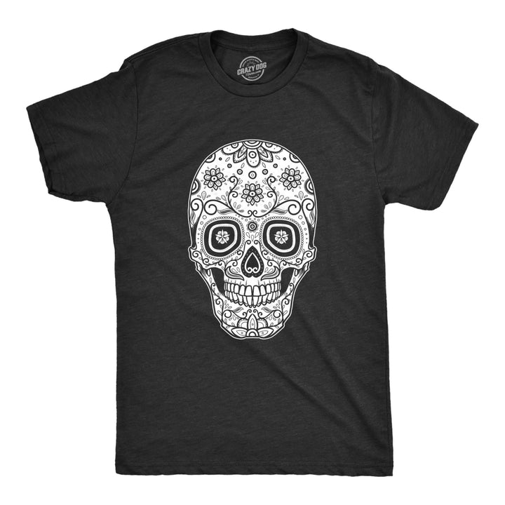 Mens Sugar Skull Cool Mexican Crystal Day of the Dead Mask T shirt Image 1