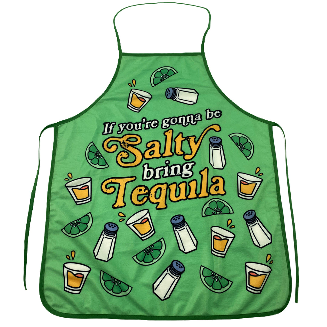 If You're Gonna Be Salty Bring Tequila Apron Funny Drinking Margarita Kitchen Smock Image 1