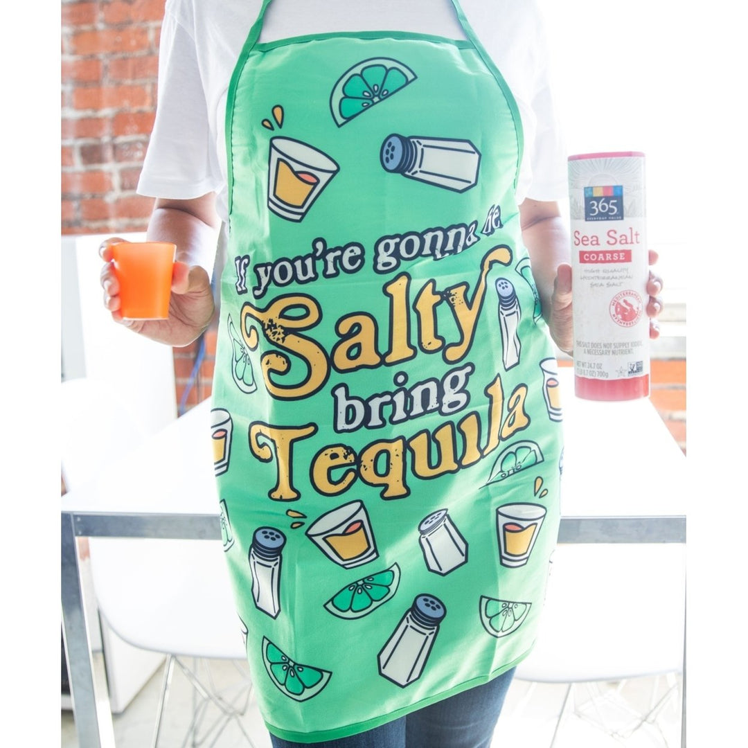 If Youre Gonna Be Salty Bring Tequila Apron Funny Drinking Margarita Kitchen Smock Image 6