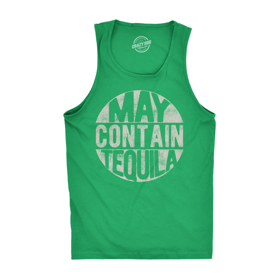 Mens Fitness Tank May Contain Tequila Tanktop Funny Tequila Drinking Sleeveless Image 1