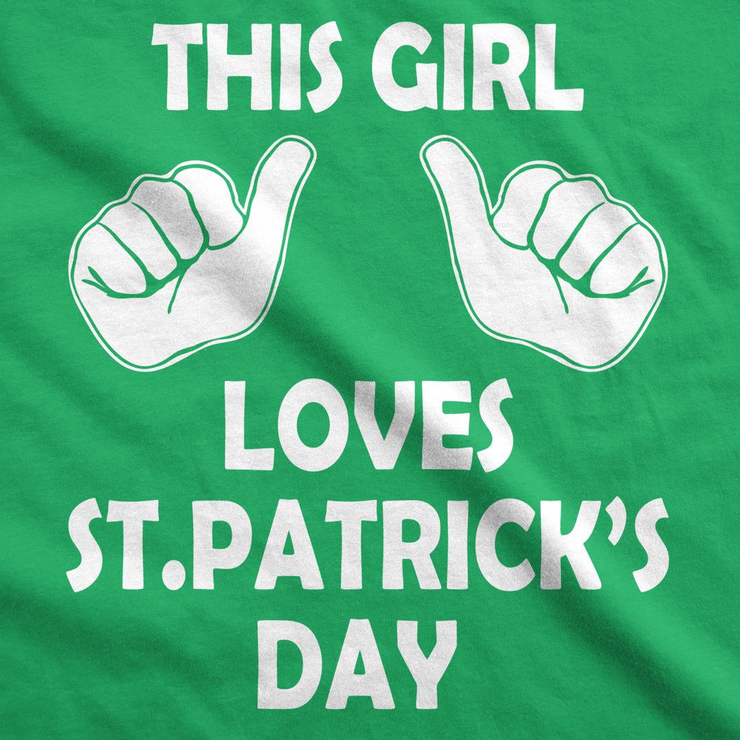 Womens This Girl Loves Saint Patricks Day T Shirt Cute St Pattys Tee For Ladies Image 2