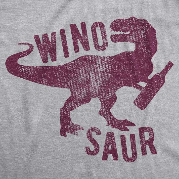 Womens Winosaur T shirt Funny Wine Lover Drinking Vintage Graphic Image 2