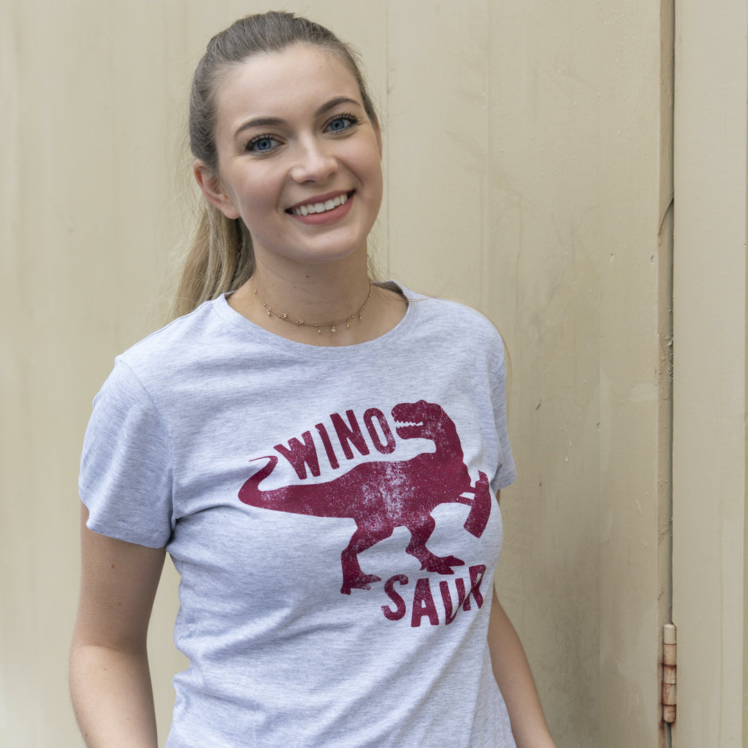 Womens Winosaur T shirt Funny Wine Lover Drinking Vintage Graphic Image 4