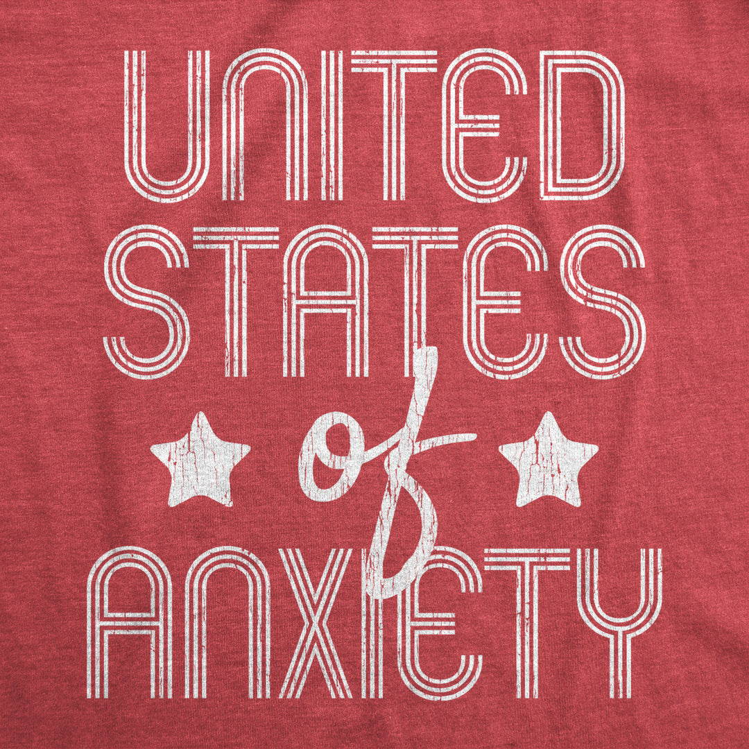 Womens United States Of Anxiety Tshirt Funny Social Distance USA Quarantine Graphic Tee Image 2