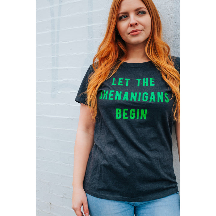 Womens Let The Shenanigans Begin T Shirt Funny Saint Patricks Day St Patty Tee Image 4