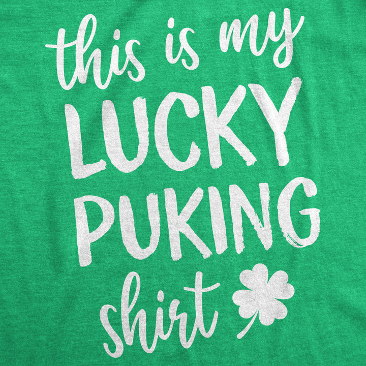 Womens This Is My Lucky Puking T Shirt Funny Saint Patricks Day St Patty Tee Image 2