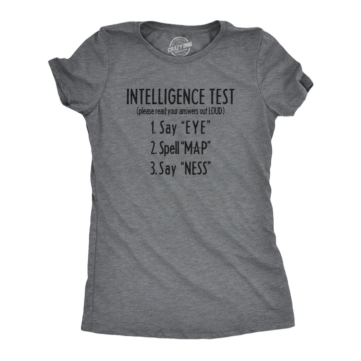 Womens Intelligence Test Eye MAP NESS Tshirt Funny Secret Message Novelty Humor Tee Image 1