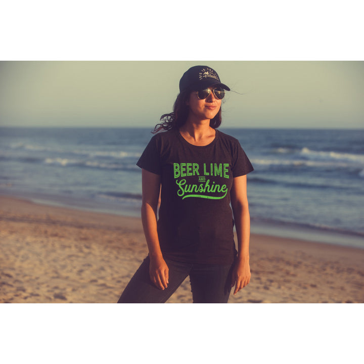 Womens Beer Lime And Sunshine Tshirt Funny Summer BBQ Tee For Ladies Image 2