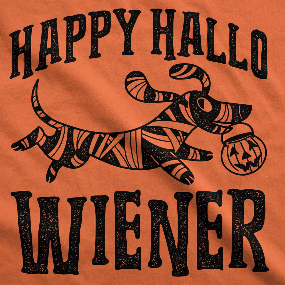 Womens Happy Hallo Wiener Tshirt Funny Halloween Dog Tee Image 2