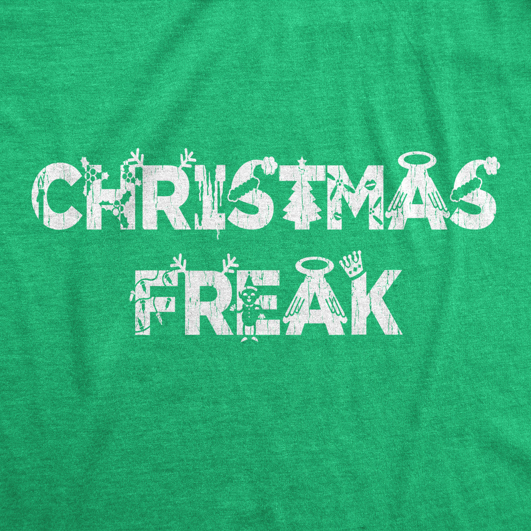 Mens Christmas Freak Tshirt Funny Holiday Xmas Party Graphic Novelty Tee Image 2