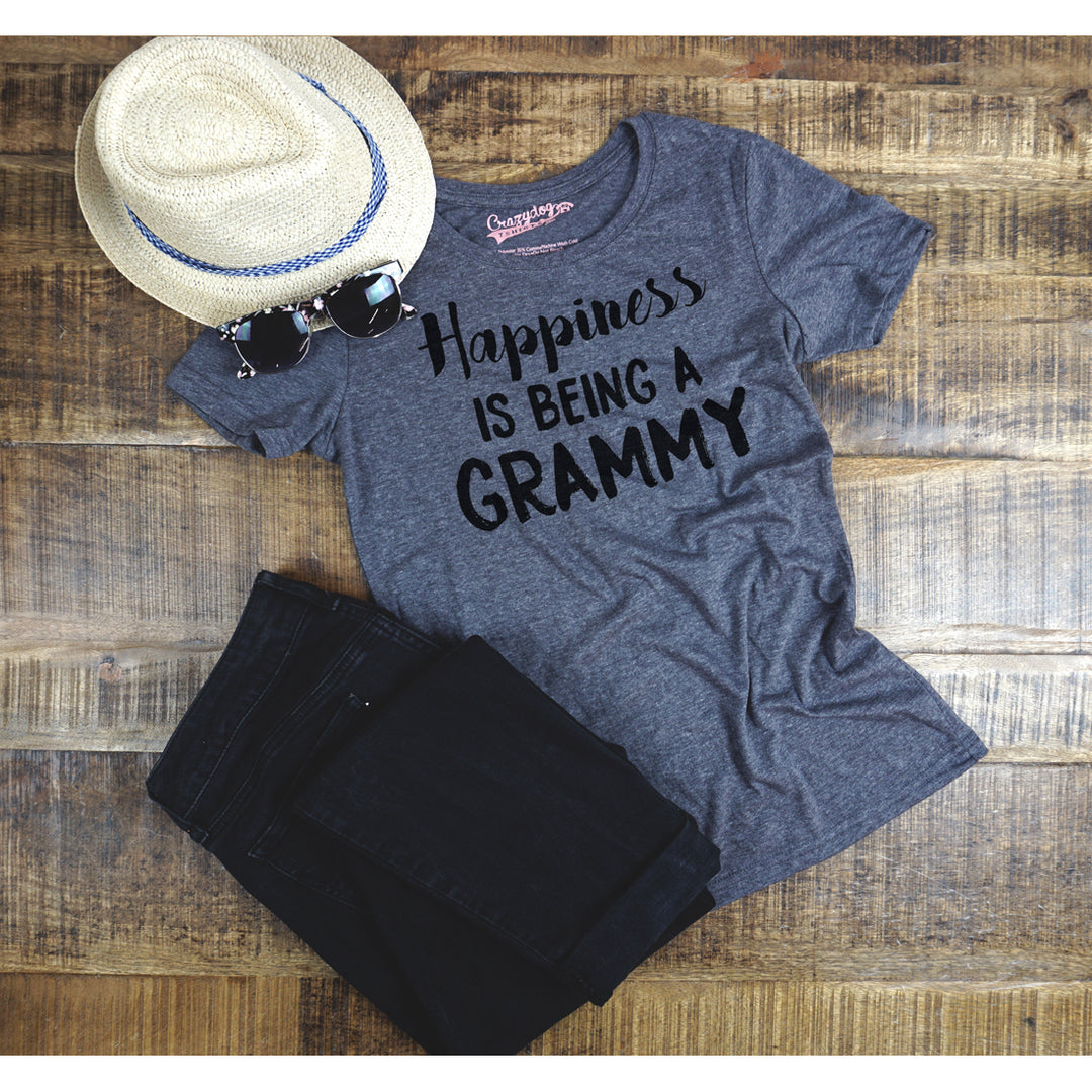 Womens Happiness Is Being a Grammy Funny T shirt Gift Grandmother For Grandma Image 4