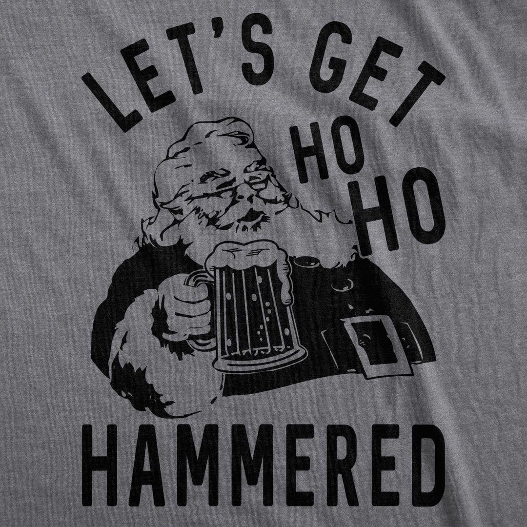 Mens Ho Ho Hammered Tshirt Funny Christmas Drinking Tee For Guys Image 2