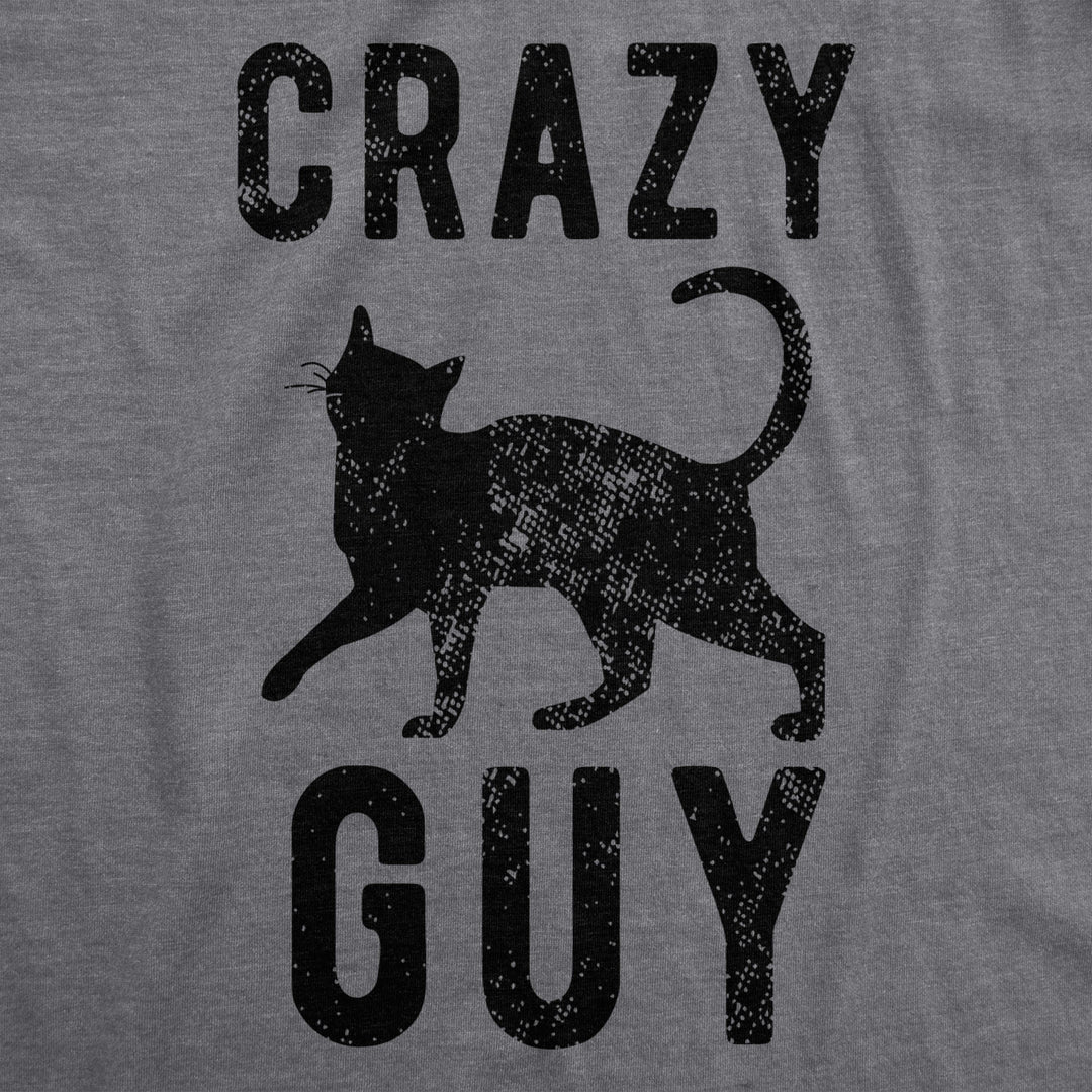 Mens Crazy Cat Guy Tshirt Funny Pet Kitty Lover Tee Image 2