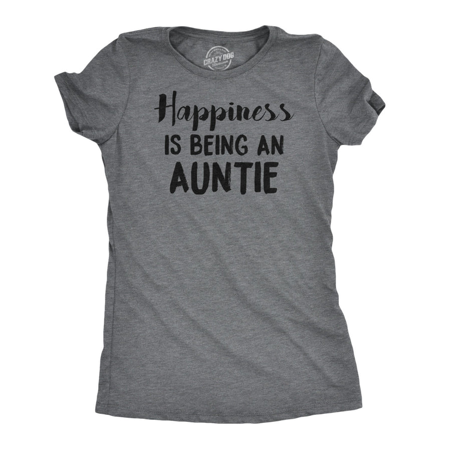 Womens Happiness Is Being an Auntie Funny Family Gift for Best Aunt T shirt Cool Image 1