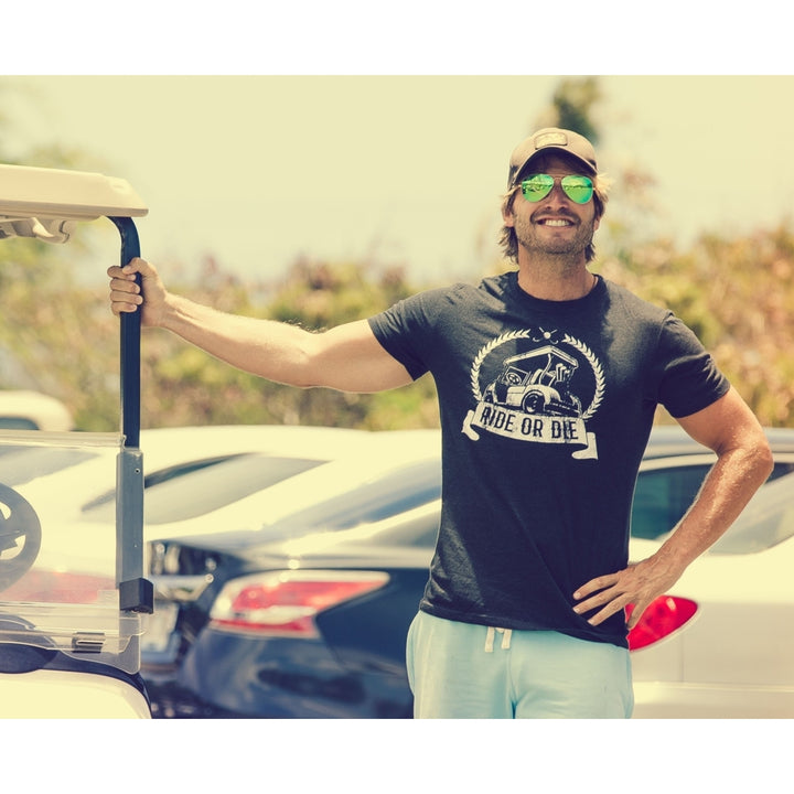 Mens Ride Or Die T shirt Funny Golf Cart Joke Hilarious Golfing Gift for Golfers Image 4