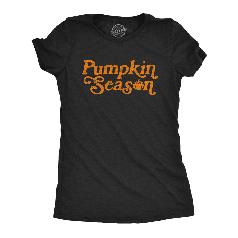 Womens Pumpkin Season Tshirt Funny Fall Autumn Halloween Graphic Novelty Tee Image 1