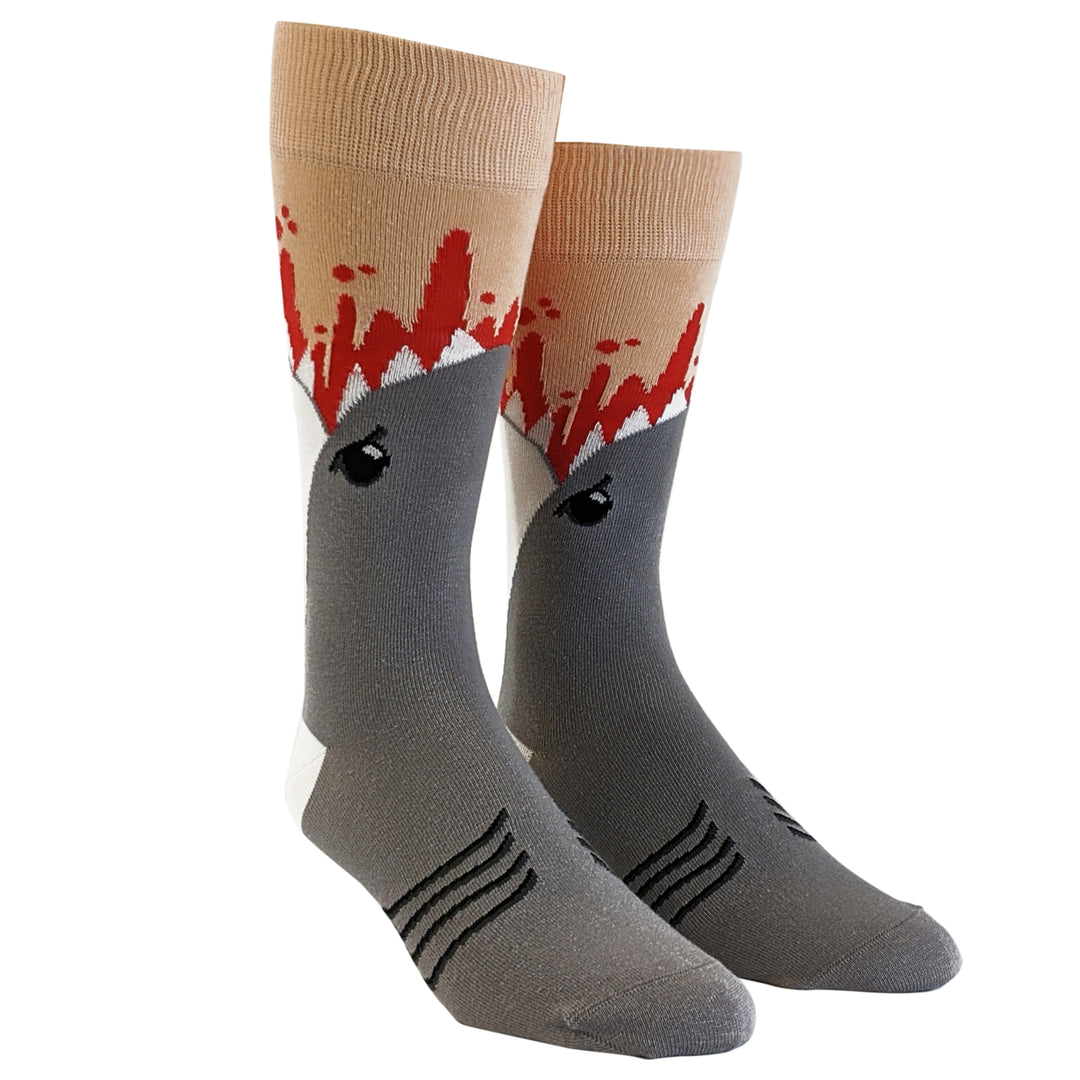 Shark Attack Socks Funny Jaws Funny Sayings Crazy Cool Gag Gift Novelty Funky Image 2