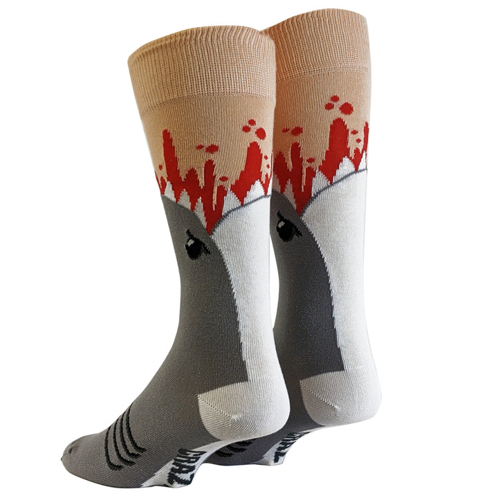 Shark Attack Socks Funny Jaws Funny Sayings Crazy Cool Gag Gift Novelty Funky Image 4