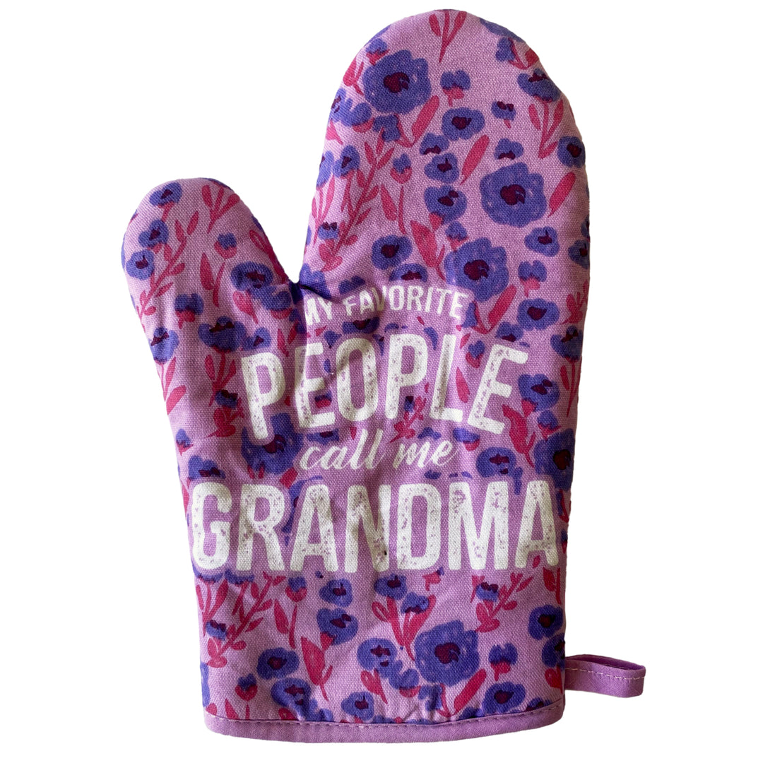 My Favorite People Call me Grandma Oven Mitt Cute Grandmother Kitchen Glove Image 1