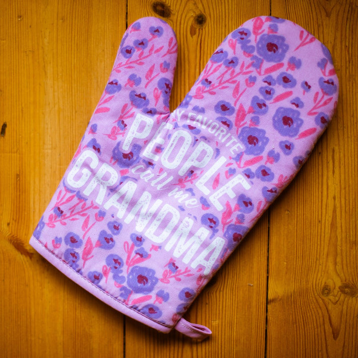 My Favorite People Call me Grandma Oven Mitt Cute Grandmother Kitchen Glove Image 4