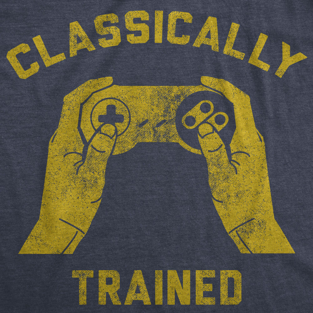 Mens Classically Trained T shirt Funny Gaming Gift Nerd Gamer Retro Geek Tee Image 2