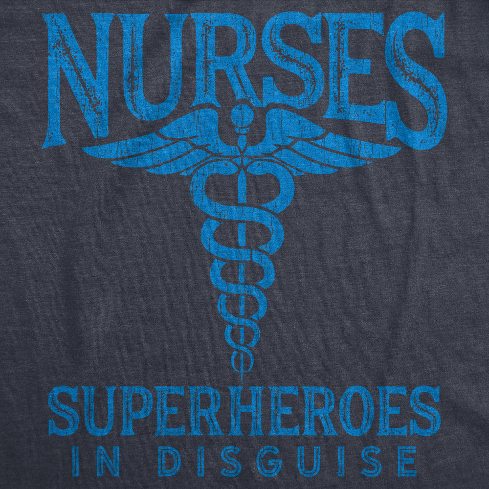 Womens Nurses Superheroes In Disguse Tshirt Quarantine Social Distancing Graphic Tee Image 2