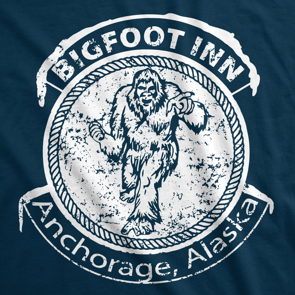 Big Foot Inn T Shirt Funny Dive Bar Pub Sasquatch Drinking Graphic Tee Image 2