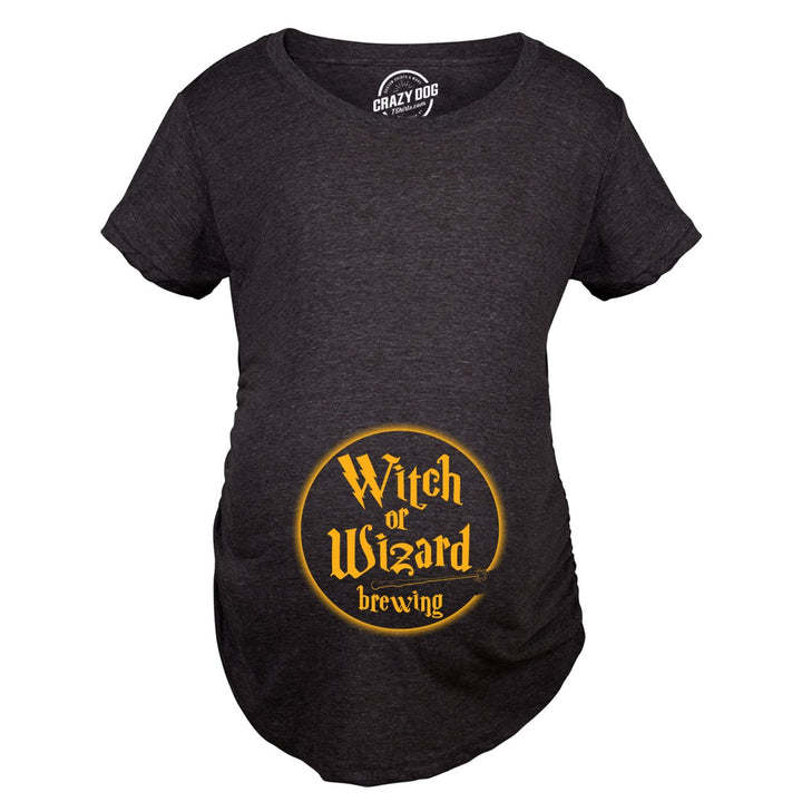 Maternity Witch Or Wizard Brewing Tshirt Funny Halloween Pregnancy Tee Image 4