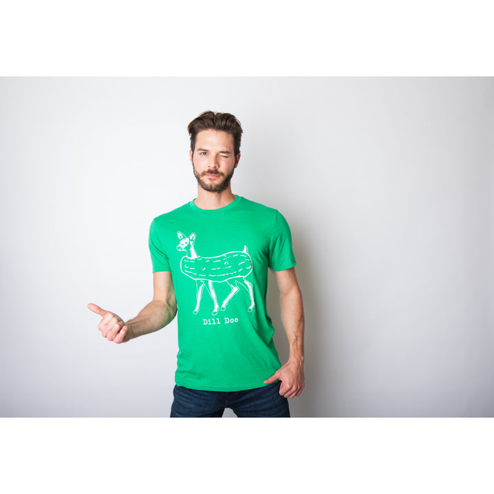 Mens Dill Doe Tshirt Funny Pickle Deer Tee For Guys Image 4