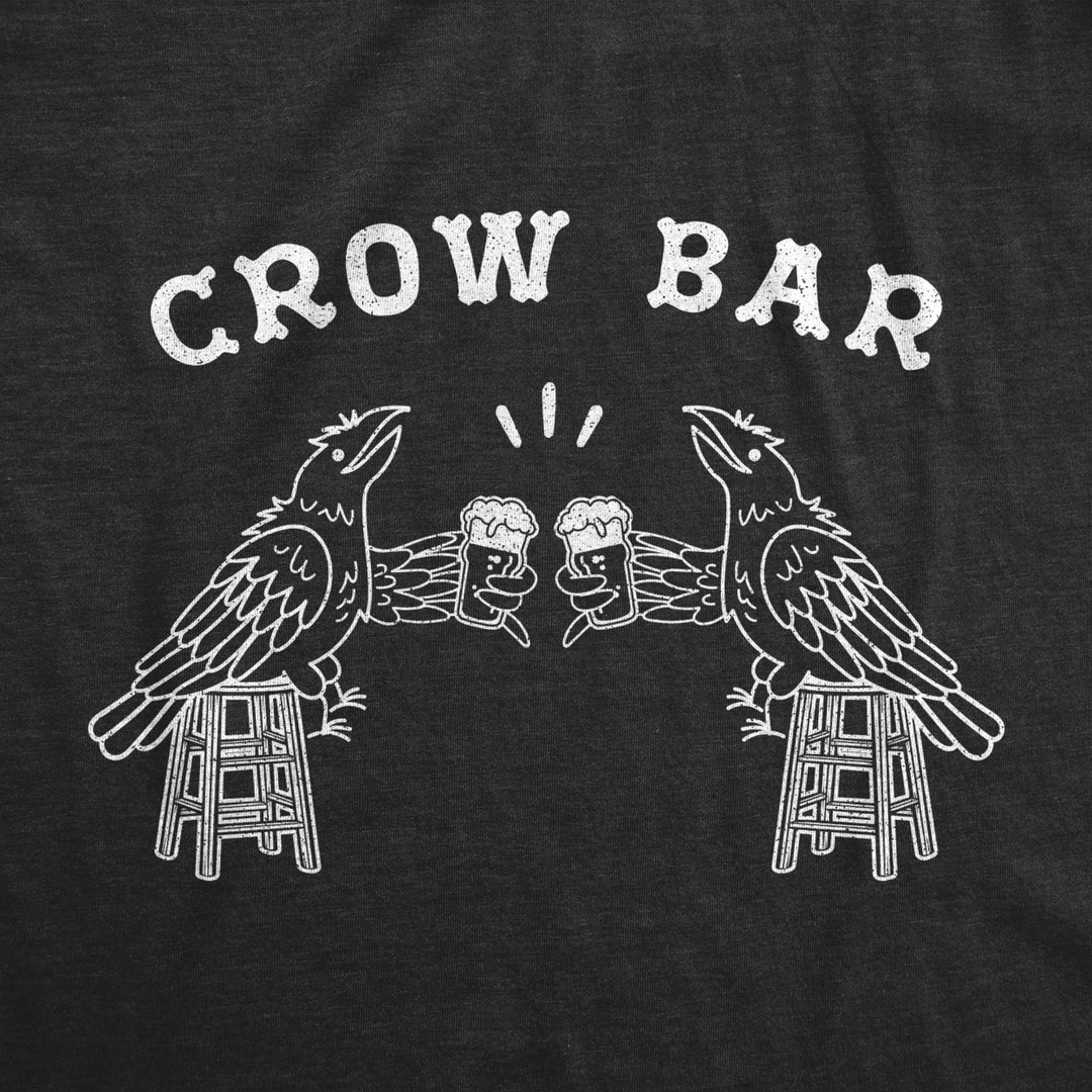 Mens Crow Bar Tshirt Funny Bird Party Drinking Tee Toolbox Graphic Novelty Tee Image 2