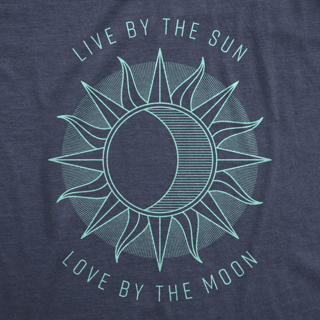 Womens Live By The Sun Love By The Moon Cool Beach Tee Vacation T Shirt Image 2