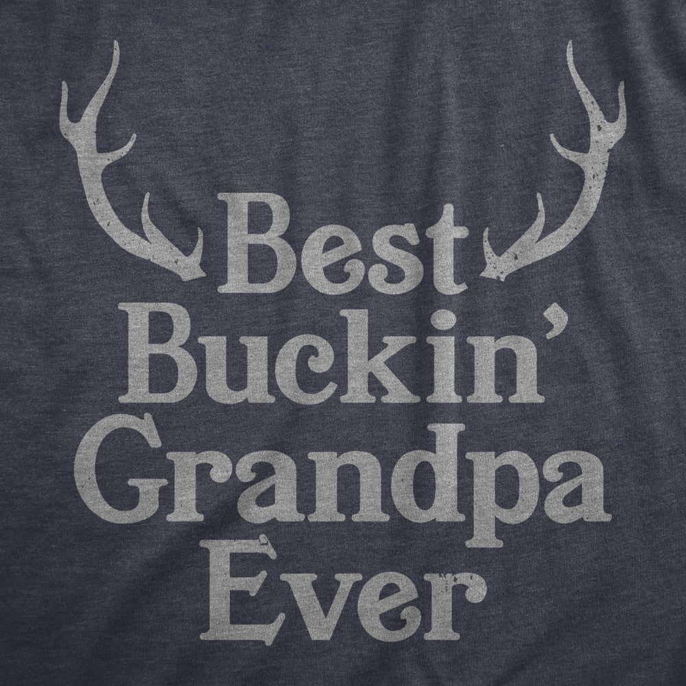 Mens Best Buckin Grandpa Ever Tshirt Funny Fathers Hunting Tee For Grandfather Image 2