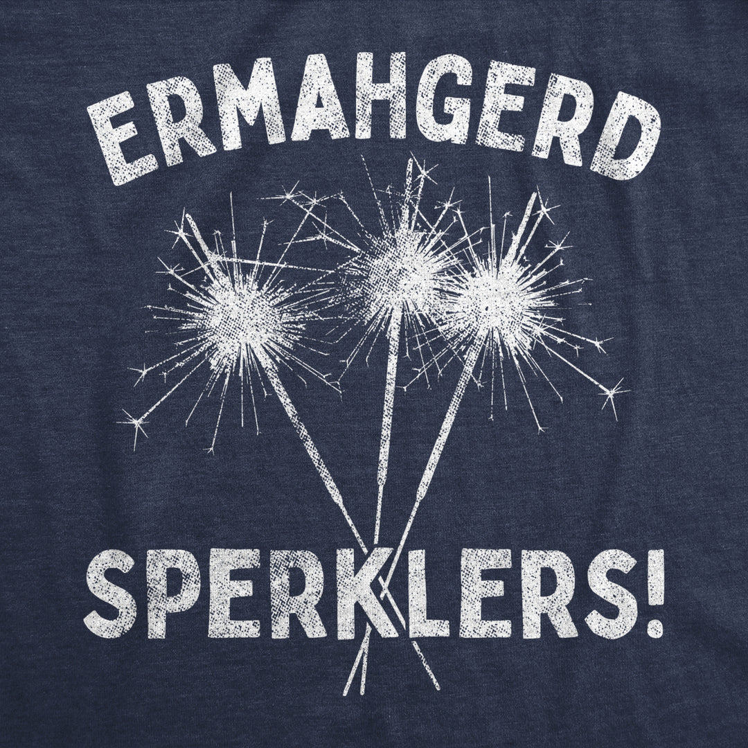 Mens Ermahgerd Sperklers Tshirt Funny 4th of July Fireworks Sparklers Graphic Novelty Tee Image 2